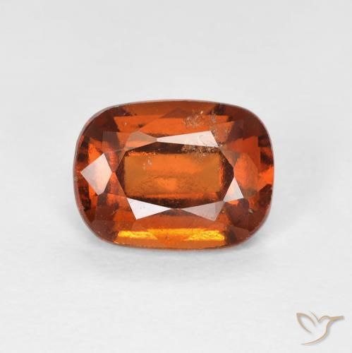 1.83ct Natural Deep Orange Hessonite Garnet, Cushion, VS