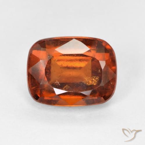 3.22 ct Orange Hessonite Garnet Gemstone, Hessonite Garnet Gem in Cushion-Cut Shape for Sale.