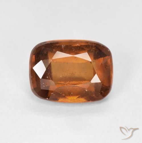2.00ct Natural Amber Orange Hessonite Garnet, Cushion, VS