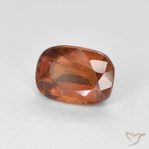1.31ct Natural Amber Orange Hessonite Garnet, Cushion, VS