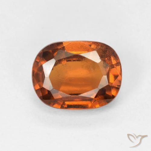 1.69ct Natural Earthy Orange Hessonite Garnet, Cushion, VVS-VS