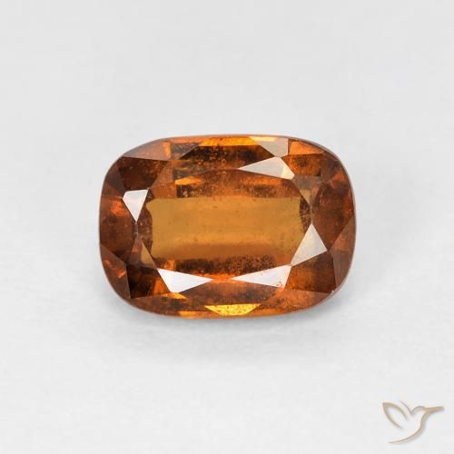 1.14ct Natural Medium Orange Hessonite Garnet, Cushion, VVS-VS