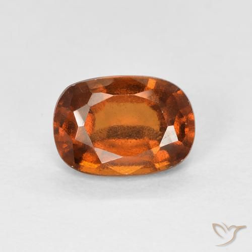 1.15ct Natural Medium Orange Hessonite Garnet, Cushion, VVS-VS