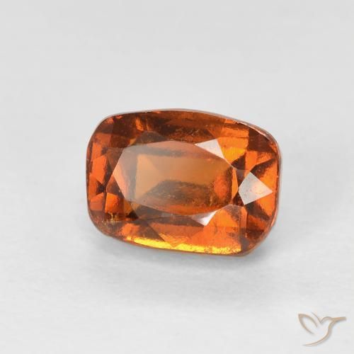1.57 ct Orange Hessonite Garnet Stone, Natural Hessonite Garnet in Cushion-Cut Shape for Sale