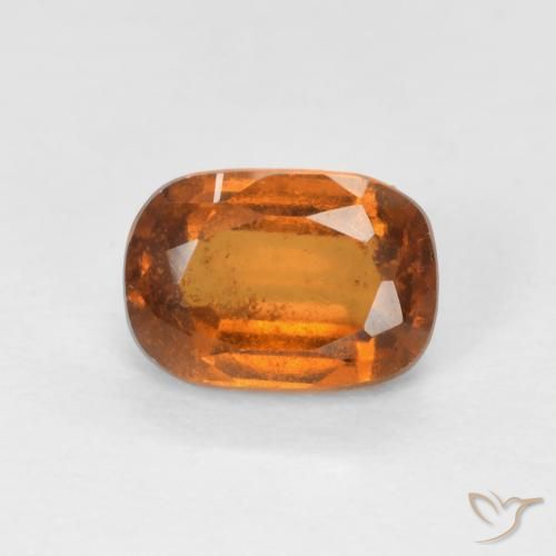 1.26 ct Orange Hessonite Garnet Stone, Natural Hessonite Garnet in Cushion-Cut Shape for Sale