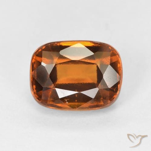 2.20ct Natural Deep Orange Hessonite Garnet, Cushion, VVS-VS