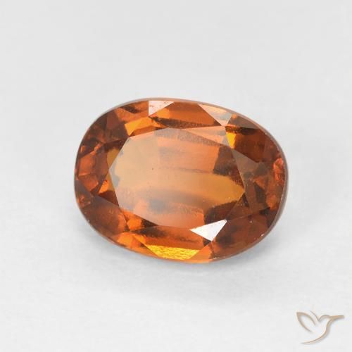 1.89 ct Orange Hessonite Garnet Stone, Natural Hessonite Garnet in Oval Facet Shape for Sale
