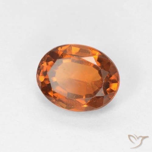 1.26 ct Orange Hessonite Garnet Stone, Natural Hessonite Garnet in Oval Facet Shape for Sale