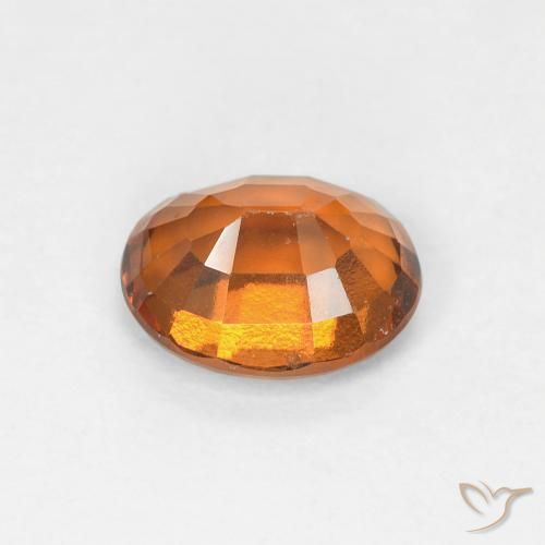 Hessonite Garnet Gemstone in 7.3 x 5.8 mm Size for Sale, Hessonite Garnet Stone in Medium Orange Color