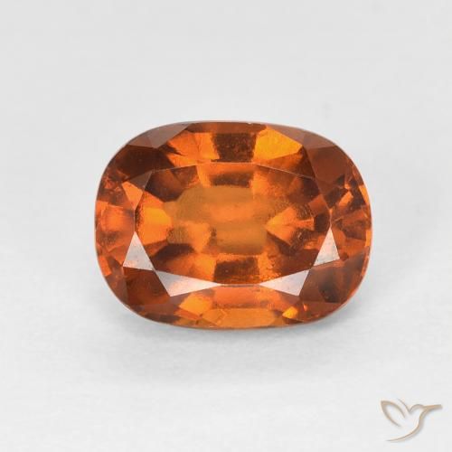 1.78ct Natural Deep Orange Hessonite Garnet, Cushion, VVS-VS