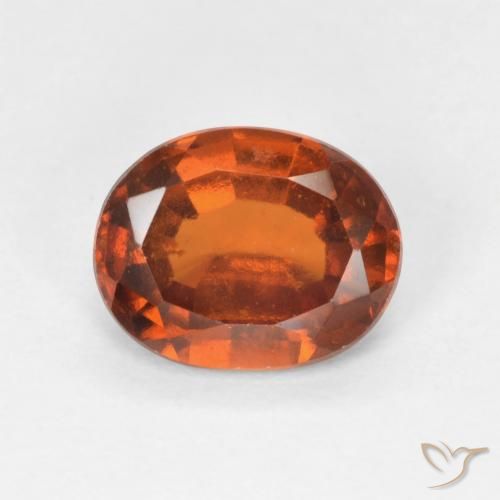 1.60ct Natural Medium Dark-Orange Hessonite Garnet, Oval, VVS-VS