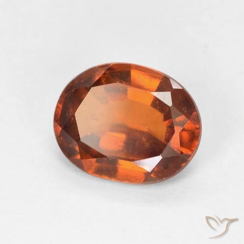1.60 ct Orange Hessonite Garnet Stone, Natural Hessonite Garnet in Oval Facet Shape for Sale