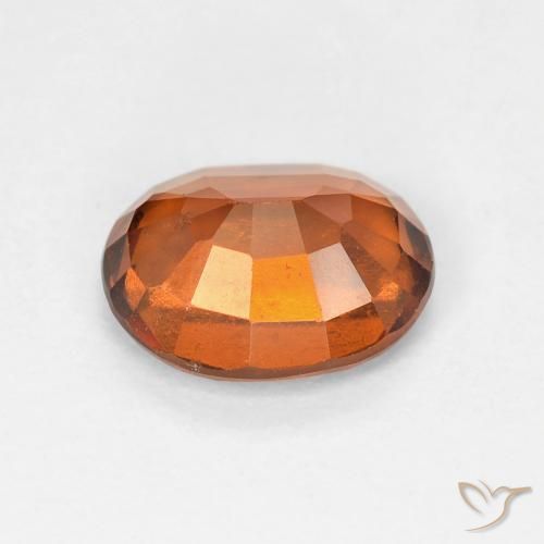 Hessonite Garnet Gemstone in 8.1 x 6.4 mm Size for Sale, Hessonite Garnet Stone in Medium Dark-Orange Color
