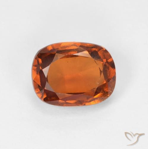 2.13ct Natural Medium Dark-Orange Hessonite Garnet, Cushion, VVS-VS
