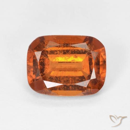 2.28ct Natural Medium Dark-Orange Hessonite Garnet, Cushion, VS
