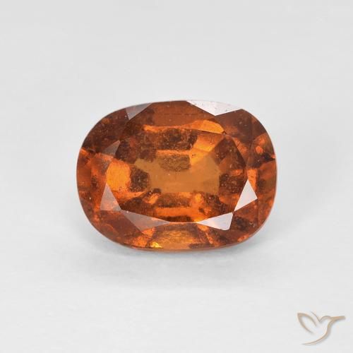 1.79ct Natural Reddish Orange Hessonite Garnet, Cushion, VS