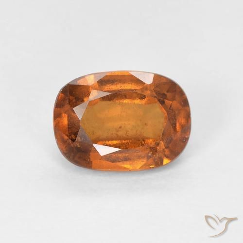 1.15ct Natural Medium Dark-Orange Hessonite Garnet, Cushion, VS