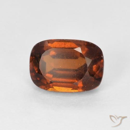 1.44ct Natural Deep Orange Hessonite Garnet, Cushion, VS