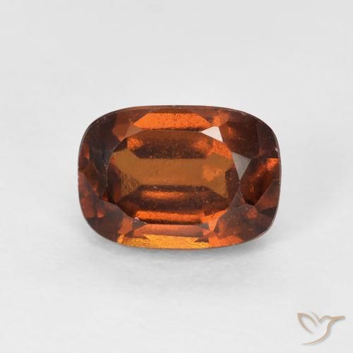 1.44 ct Orange Hessonite Garnet Stone, Natural Hessonite Garnet in Cushion-Cut Shape for Sale