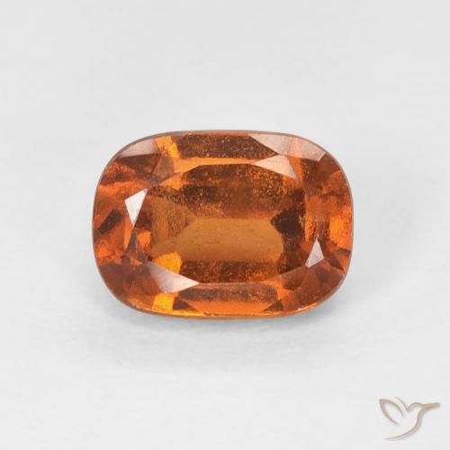 1.35ct Natural Deep Orange Hessonite Garnet, Cushion, VS