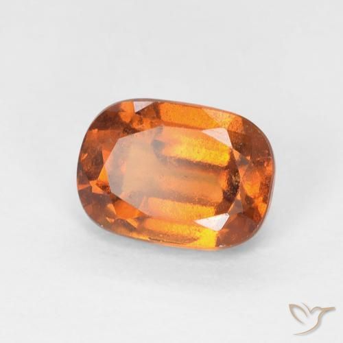 1.35 ct Orange Hessonite Garnet Stone, Natural Hessonite Garnet in Cushion-Cut Shape for Sale
