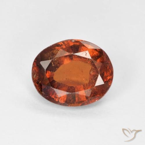 1.45ct Natural Amber Orange Hessonite Garnet, Oval, VS