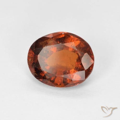 1.45 ct Orange Hessonite Garnet Stone, Natural Hessonite Garnet in Oval Facet Shape for Sale