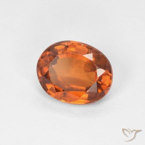 1.53 ct Orange Hessonite Garnet Stone, Natural Hessonite Garnet in Oval Facet Shape for Sale