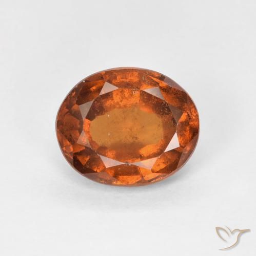 1.75ct Natural Medium Dark-Orange Hessonite Garnet, Oval, VS