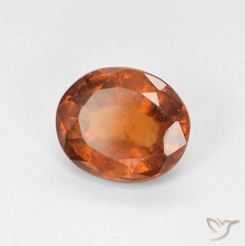 1.75 ct Orange Hessonite Garnet Stone, Natural Hessonite Garnet in Oval Facet Shape for Sale