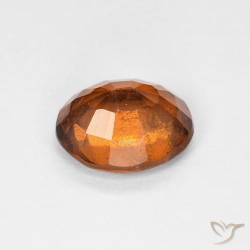 Hessonite Garnet Gemstone in 8 x 6.6 mm Size for Sale, Hessonite Garnet Stone in Medium Dark-Orange Color