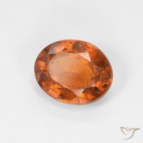 1.71 ct Orange Hessonite Garnet Stone, Natural Hessonite Garnet in Oval Facet Shape for Sale