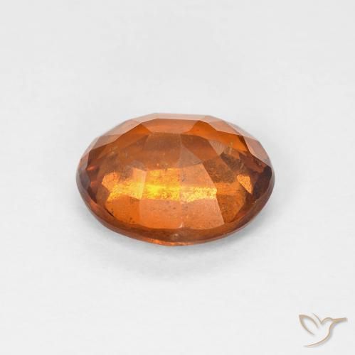Hessonite Garnet Gemstone in 8 x 6.5 mm Size for Sale, Hessonite Garnet Stone in Deep Orange Color