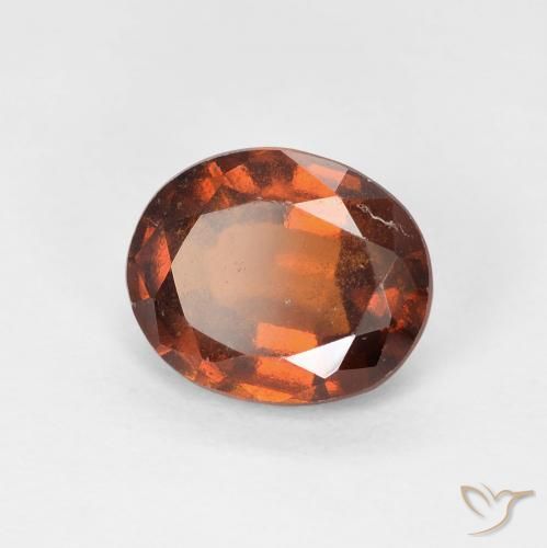 1.84 ct Orange Hessonite Garnet Stone, Natural Hessonite Garnet in Oval Facet Shape for Sale