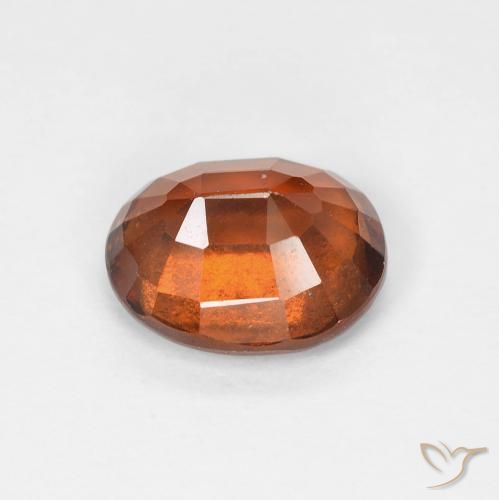 Hessonite Garnet Gemstone in 8.1 x 6.7 mm Size for Sale, Hessonite Garnet Stone in Medium Orange Color