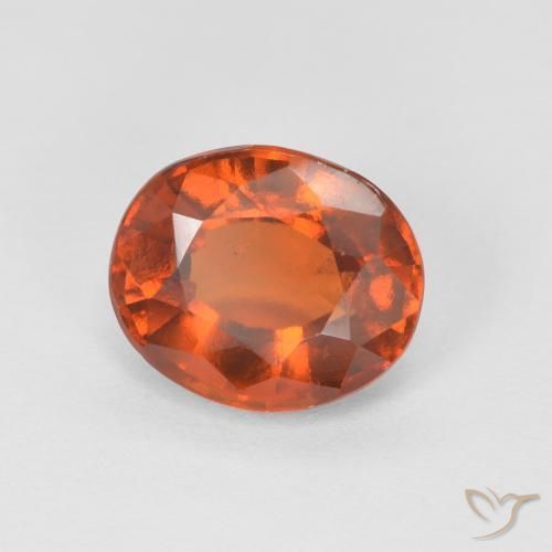 1.74 ct Orange Hessonite Garnet Stone, Natural Hessonite Garnet in Oval Facet Shape for Sale