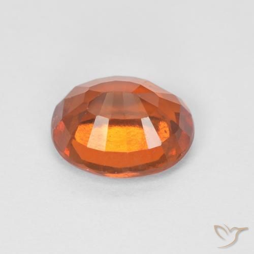 Hessonite Garnet Gemstone in 7.9 x 6.6 mm Size for Sale, Hessonite Garnet Stone in Medium Dark-Orange Color