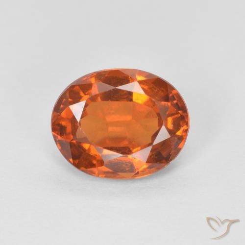 1.56ct Natural Deep Orange Hessonite Garnet, Oval, VS