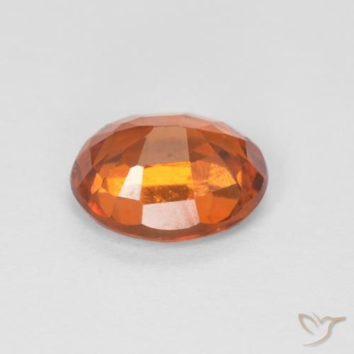 Hessonite Garnet Gemstone in 7.8 x 6.3 mm Size for Sale, Hessonite Garnet Stone in Deep Orange Color