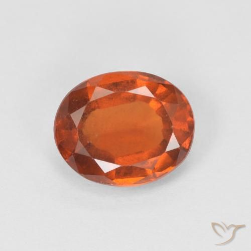 1.47ct Natural Reddish Orange Hessonite Garnet, Oval, VS