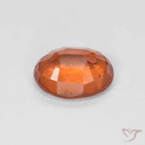Hessonite Garnet Gemstone in 7.8 x 6.4 mm Size for Sale, Hessonite Garnet Stone in Reddish Orange Color