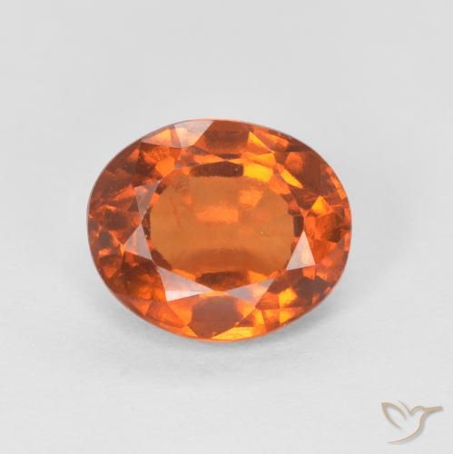 1.51ct Natural Medium Dark-Orange Hessonite Garnet, Oval, VS