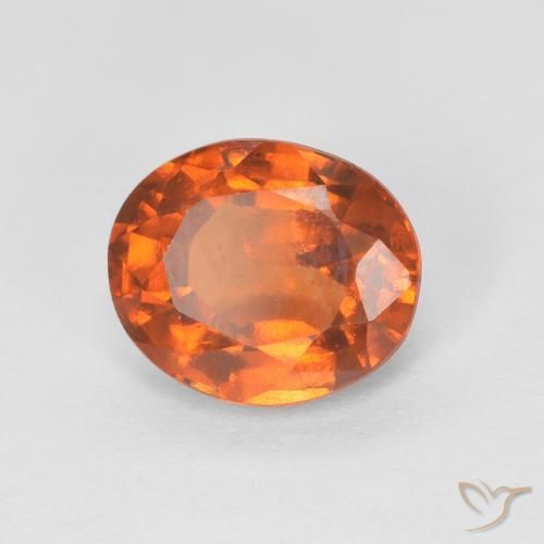 1.51 ct Orange Hessonite Garnet Stone, Natural Hessonite Garnet in Oval Facet Shape for Sale