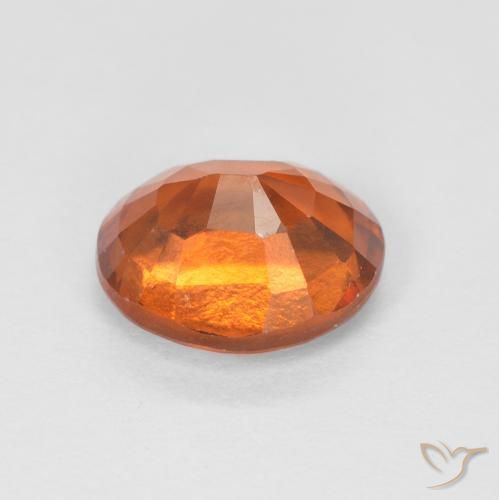Hessonite Garnet Gemstone in 7.5 x 6.2 mm Size for Sale, Hessonite Garnet Stone in Medium Dark-Orange Color