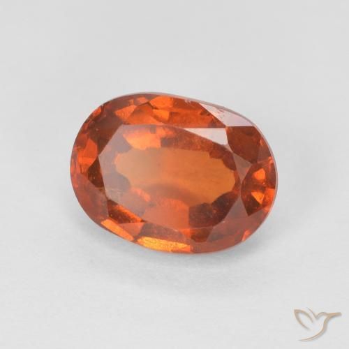 1.44 ct Orange Hessonite Garnet Stone, Natural Hessonite Garnet in Oval Facet Shape for Sale