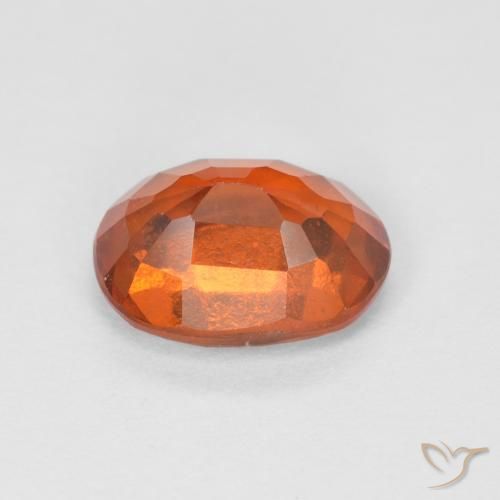 Hessonite Garnet Gemstone in 7.7 x 5.7 mm Size for Sale, Hessonite Garnet Stone in Medium Dark-Orange Color