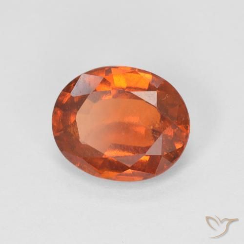 1.65 ct Orange Hessonite Garnet Stone, Natural Hessonite Garnet in Oval Facet Shape for Sale