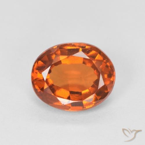 1.43ct Natural Deep Orange Hessonite Garnet, Oval, VVS