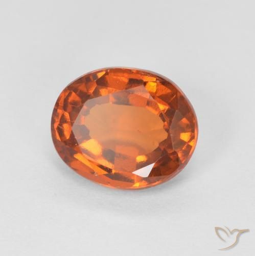 1.43 ct Orange Hessonite Garnet Stone, Natural Hessonite Garnet in Oval Facet Shape for Sale