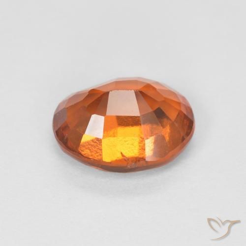 Hessonite Garnet Gemstone in 7.5 x 6.1 mm Size for Sale, Hessonite Garnet Stone in Deep Orange Color